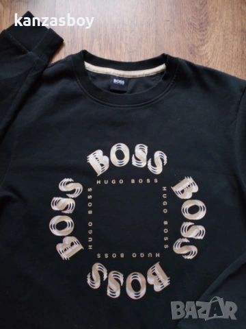 hugo boss  logo stripe zip-neck - страхотна мъжка блуза М, снимка 2 - Блузи - 53328057