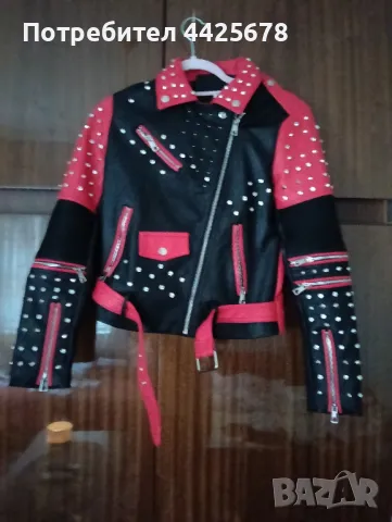 Дамско кожено яке, снимка 2 - Якета - 50349848