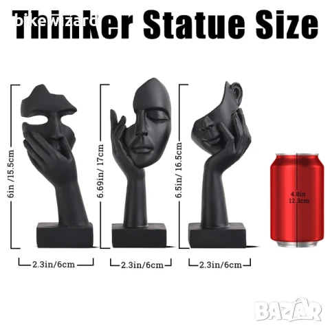 Черни художествени скулптури от 3 части НОВИ СЪС ЗАБЕЛЕЖКА, снимка 1