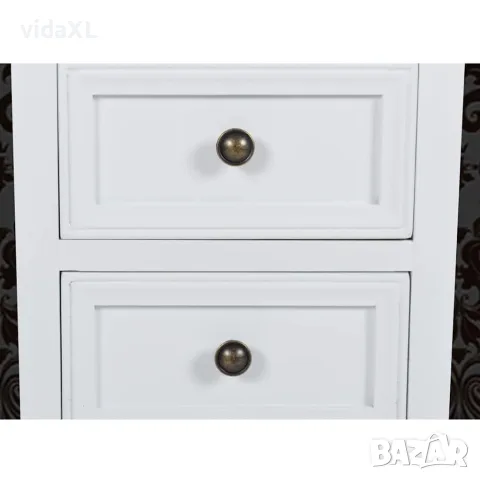 vidaXL Нощни шкафчета с 2 чекмеджета, 2 бр, МДФ, бели, снимка 6 - Етажерки - 56147683
