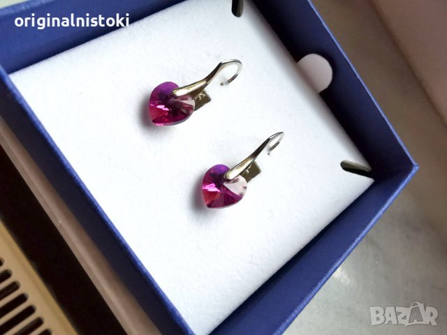 ОРИГИНАЛНИ Сваровски Обеци  сребърни с кристали на марката  Swarovski, снимка 1 - Обеци - 37826625