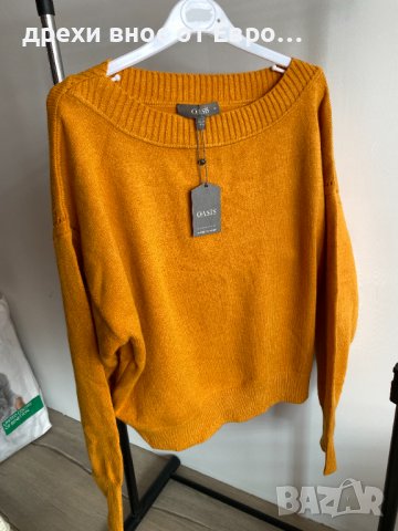 OASIS жълто оранжев пуловер M, снимка 2 - Блузи с дълъг ръкав и пуловери - 38424075