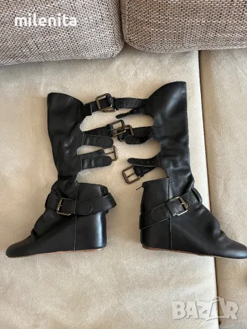 Екставагантни ботуши 36 номер от естествена кожа, снимка 4 - Дамски ботуши - 48439524