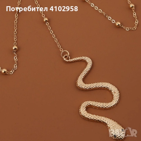 Елегантно дамско бижу за тяло - змия  - цвят: Сребърен или Златен!, снимка 4 - Колиета, медальони, синджири - 53094867