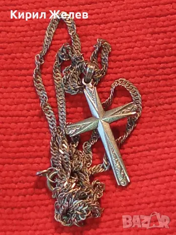 СТАР ОРНАМЕНТИРАН СРЕБЪРЕН КРЪСТ СРЕБРО 835 N с СРЕБЪРНА ВЕРИЖКА СРЕБРО 900 МАЙСТОРСКА РАБОТА 50113, снимка 16 - Антикварни и старинни предмети - 49913117