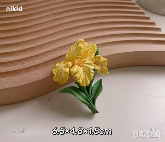 Ирис цвете силиконов молд форма фондан шоколад гипс смола декор , снимка 7 - Форми - 48761966