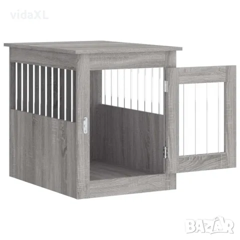 vidaXL Клетка за куче мебел, сив сонома, 55x75x65 см, инженерно дърво, снимка 6 - За кучета - 56148089