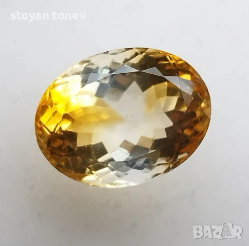 Рядък двуцветен цитрин с невероятен блясък и тегло 11.63кт.! Нов!, снимка 6 - Други - 47963465