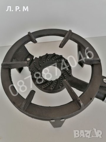 Газов котлон, горелка, Чугунен саджак, пиростия ф 27см, снимка 3 - Други стоки за дома - 30550114