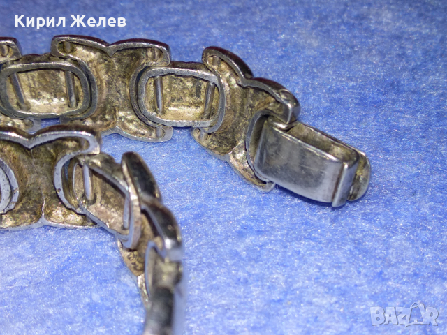 ВИНТИДЖ СРЕБЪРНА ГРИВНА ВИСОКА ПРОБА СРЕБРО с БЯЛА ПОЗЛАТА МАЙСТОРСКА РЪЧНА БИЖУТЕРСКА РАБОТА 43779, снимка 10 - Гривни - 44664522