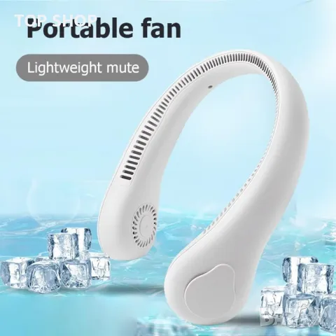 USB акумулаторен висящ вентилатор за врат, розов, снимка 2 - Вентилатори - 49423143