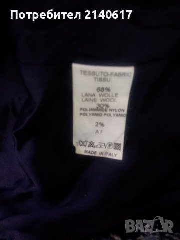 Италианско вълнено палто в каре Sophie Faroh N:L, снимка 5 - Палта, манта - 39792805