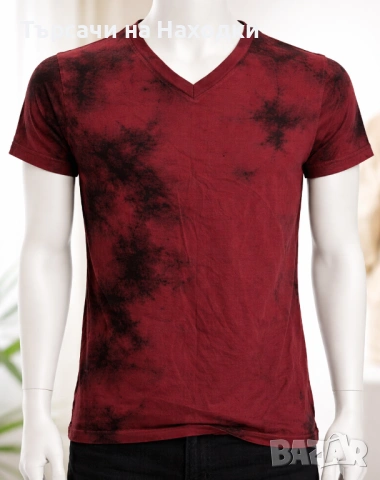 Мъжка тениска Affliction Standard Series Red Distressed Dark Lava wash S Small