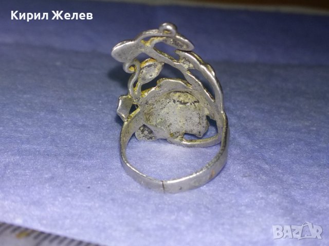 Стар ПРЕКРАСЕН ФЛОРАЛЕН АРТ НУВО СРЕБЪРЕН ПРЪСТЕН РОЗА - ВИСОКА ПРОБА СРЕБРО МАЙСТОРСКА РАБОТА 40613, снимка 8 - Антикварни и старинни предмети - 42644214