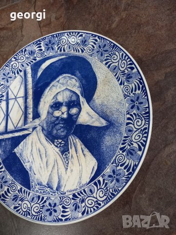 Голяма декоративна порцеланова чиния Delft , снимка 2 - Декорация за дома - 35294509