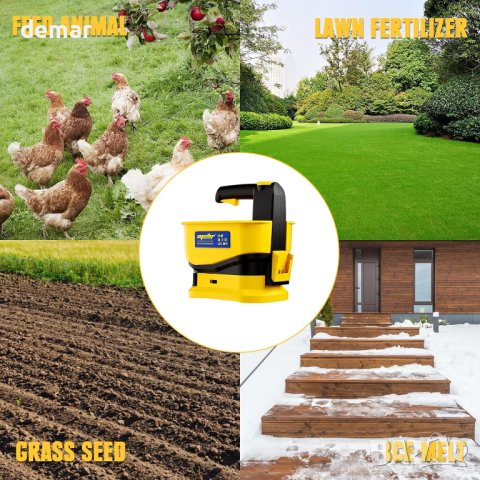 Безжичен разпръсквач на семена Mellif, 5,5 л, за Dewalt 18V батерия, снимка 7 - Градинска техника - 44323641