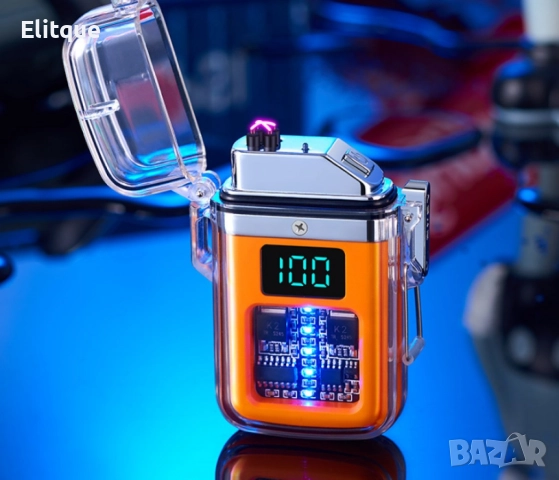 Елегантна прозрачна ветроустойчива запалка с LED светлинки, снимка 8 - Други стоки за дома - 52902802