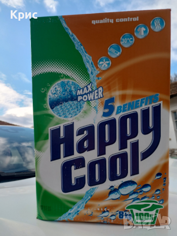 Прах за пране Happy Cool 8кг, снимка 1 - Перилни препарати и омекотители - 44632918