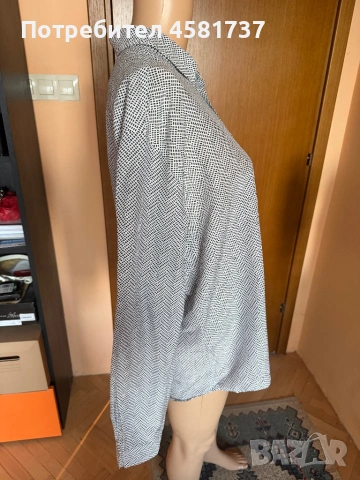 Мъжка риза Coc, десен черно и бяло, снимка 4 - Ризи - 54173860