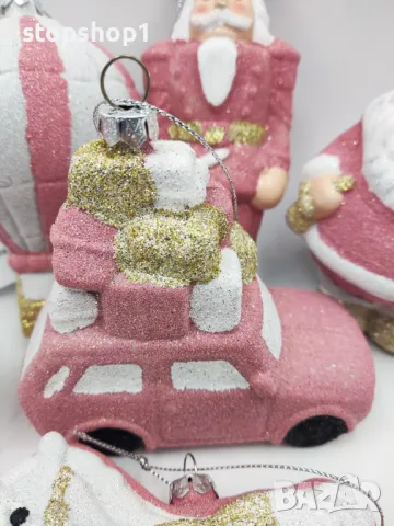 Розови Коледни играчки Christmas , снимка 5 - Декорация за дома - 47701310