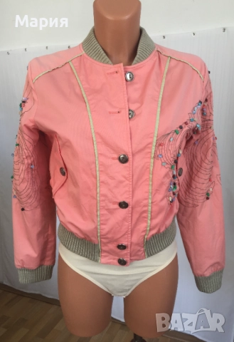 М размер Marc by Marc Jacobs Дамско Яке Протелтно Есенно Марк Джейкъбс Розово Прасковено Камъни, снимка 8 - Якета - 51869575