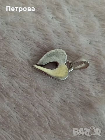 Малка сребърна висулка сърце, снимка 4 - Колиета, медальони, синджири - 51923967