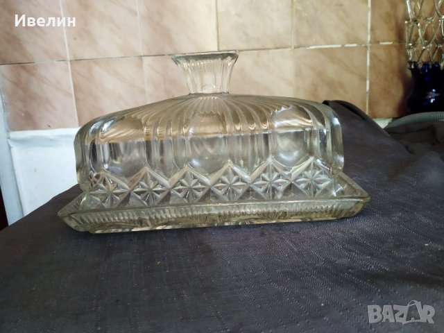 стара кристална купа за масло арт деко, снимка 1 - Антикварни и старинни предмети - 29291648