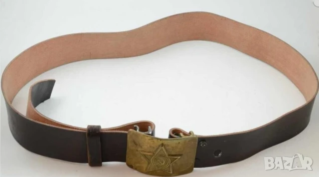 Стар офицерски военен колан красота от кожа и бронз за ценители, снимка 2 - Антикварни и старинни предмети - 51318525