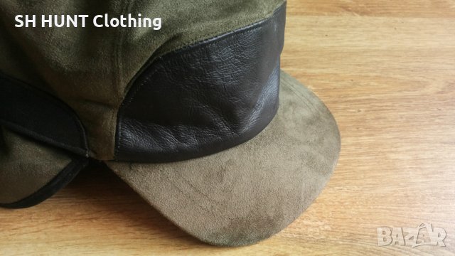 COW LEATHER WATERPROOF HAT - водонепромокаема шапка с козирка и ушанки естествена кожа - 572, снимка 2 - Шапки - 44356395