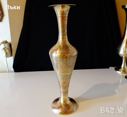 Бронзова ваза,клетъчен емайл 34 см. , снимка 10 - Вази - 31768755
