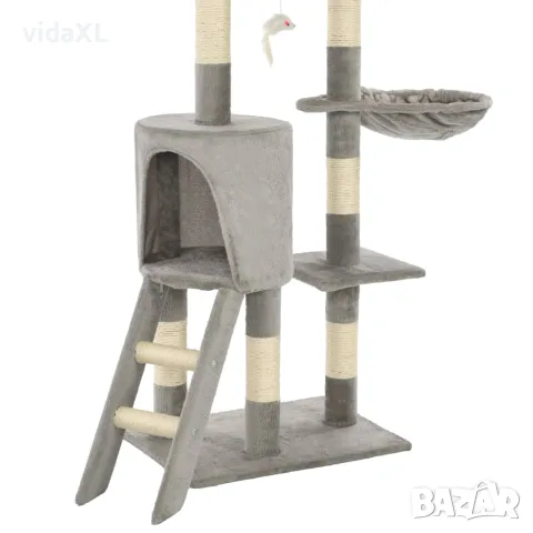 vidaXL Котешко дърво със сизалени стълбове, 138 см, сиво, снимка 8 - За котки - 56146225