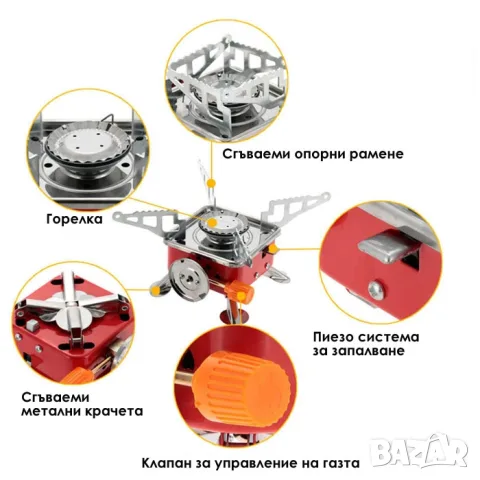 Сгъваем газов котлон за къмпинг, снимка 4 - Аксесоари и консумативи - 55866928