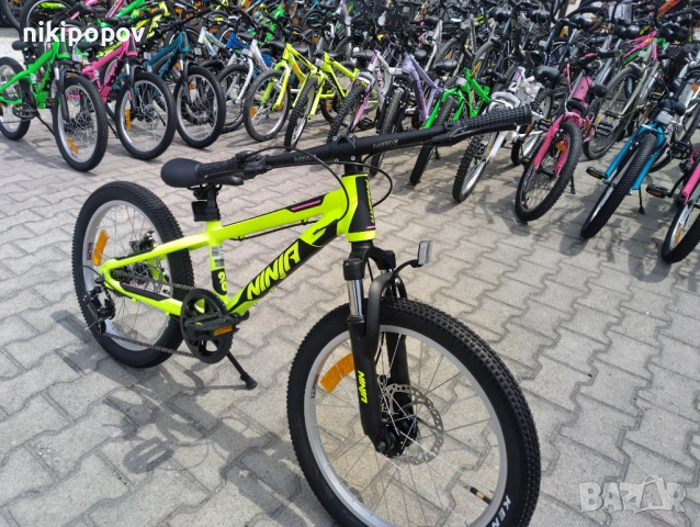 BG Алуминиев велосипед 20" NINJA жълт, снимка 4 - Велосипеди - 54334661