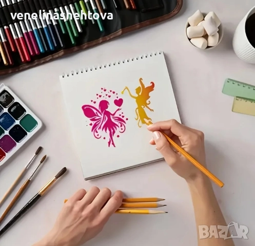 Фея феи звезди луна шаблон стенсил за декорация на торта скрапбукинг текстил дърво , снимка 4 - Други - 52599826