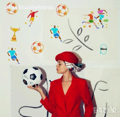 Футбол футболисти купа шаблон стенсил за декорация на торта скрапбукинг дърво текстил , снимка 4 - Други - 52621676