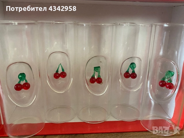 5 стъклени чаши за ликьор.Германия.
