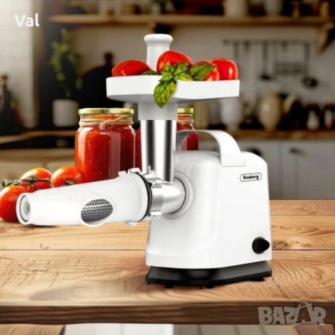 Месомелачка, 800W, приставка за домати, ниско ниво на шума, бял, снимка 7 - Месомелачки - 54183174