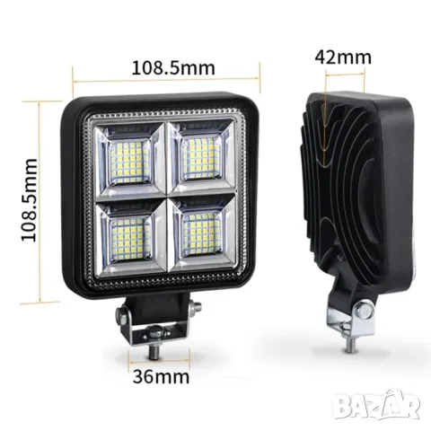 Квадратен LED прожектор 30 W 108 mm, снимка 2 - Аксесоари и консумативи - 55864101