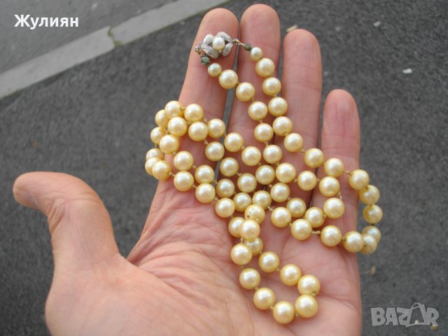 СТАР ГЕРДАН КОЛИЕ ПЕРЛИ СРЕБЪРНА ЗАКОПЧАЛКА, снимка 5 - Антикварни и старинни предмети - 40784999