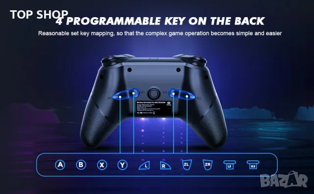 NYXI Chaos Switch Pro безжичен контролер/RGB LED подсветка-Nintendo Switch/Lite/OLED,програмируем, снимка 7 - Аксесоари - 49308720