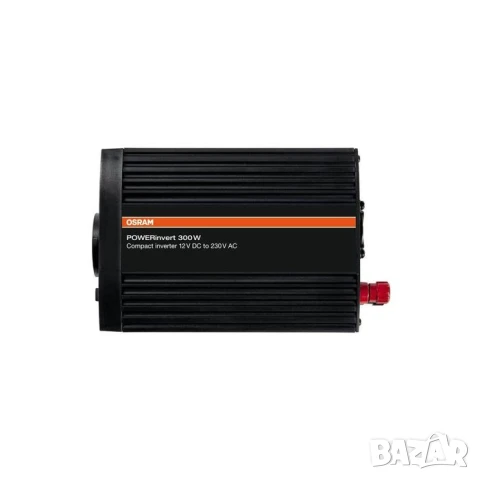 Монофазен токов инвертор Osram POWERinvert 300 12V DC към 230V AC, 300W, 2.1A USB, с един контакт, снимка 2 - Аксесоари и консумативи - 51060842