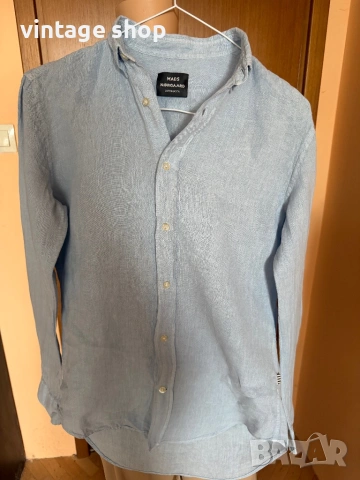Ленена риза в светлсиньо Mads Nørgaard - Copenhagen, снимка 4 - Ризи - 54025714