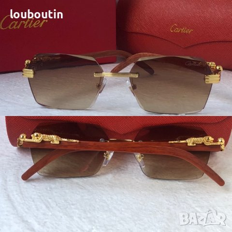 Cartier висок клас слънчеви очила Мъжки Дамски слънчеви с дървени дръжки, снимка 3 - Слънчеви и диоптрични очила - 40531947