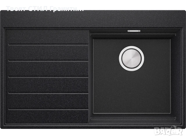 Графит гранитна кухненска мивка Сидни 780-45 Ergo Multilevel 780х500