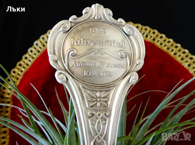 Лъжица от калай с картина Музикалното парти. , снимка 4 - Антикварни и старинни предмети - 48042363