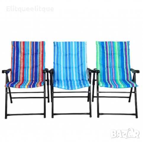 Голям сгъваем къмпинг стол с възглавница – комфорт навсякъде с теб NS3938, снимка 5 - Столове - 52184857