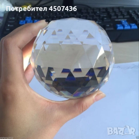 OwnMy 80 мм прозрачна кристална топка с фасетирана Дъга Призма,ловец на слънце, снимка 5 - Декорация за дома - 52858568