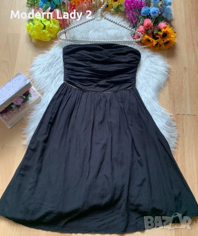 Черна рокля тип бюстие