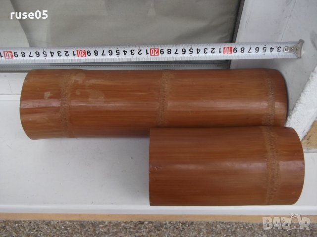 Комплект от свещник и ваза за сухи цветя от бамбук, снимка 10 - Други ценни предмети - 31221237