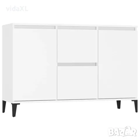 vidaXL Сайдборд, бял, 102x35x70 см, инженерно дърво